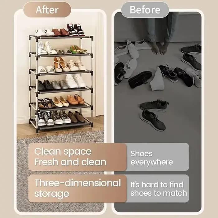 Étagère à chaussures en métal à 7 niveaux