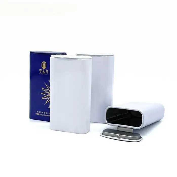 Boîte de rangement portable en fer blanc avec couvercle rabattable