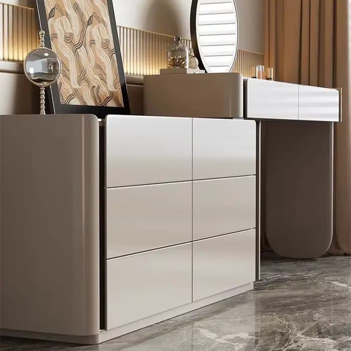 Coiffeuse commode pour ensembles de chambre à coucher vanité moderne avec miroir armoire à bijoux tabouret Console de