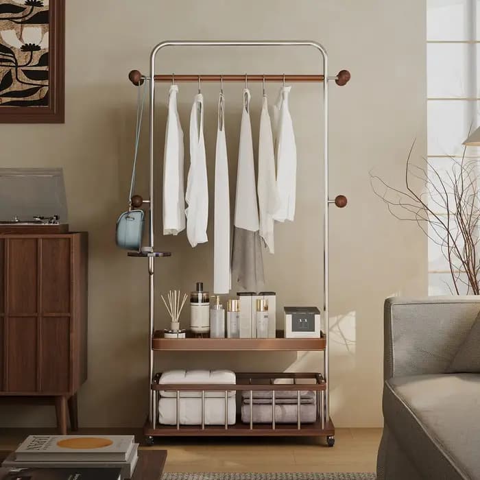 Porte-vêtements mural vintage italien pour chambre à coucher, support à chapeaux, meubles d'intérieu