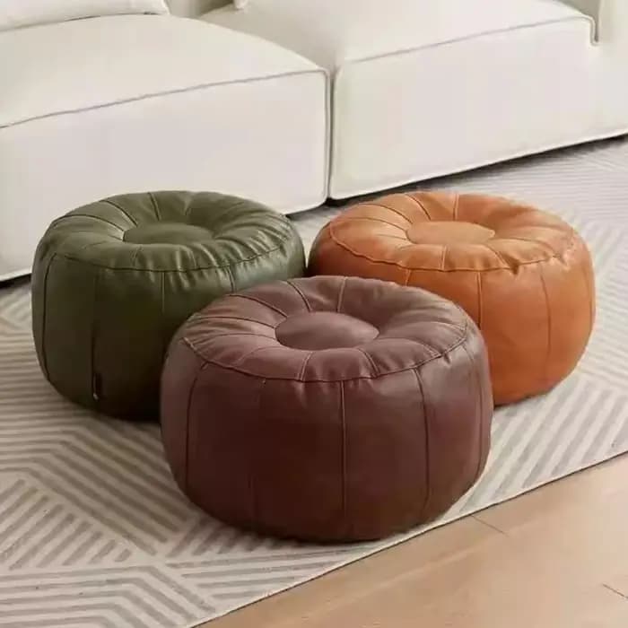 Pouf de rangement minimaliste antidérapant en similicuir