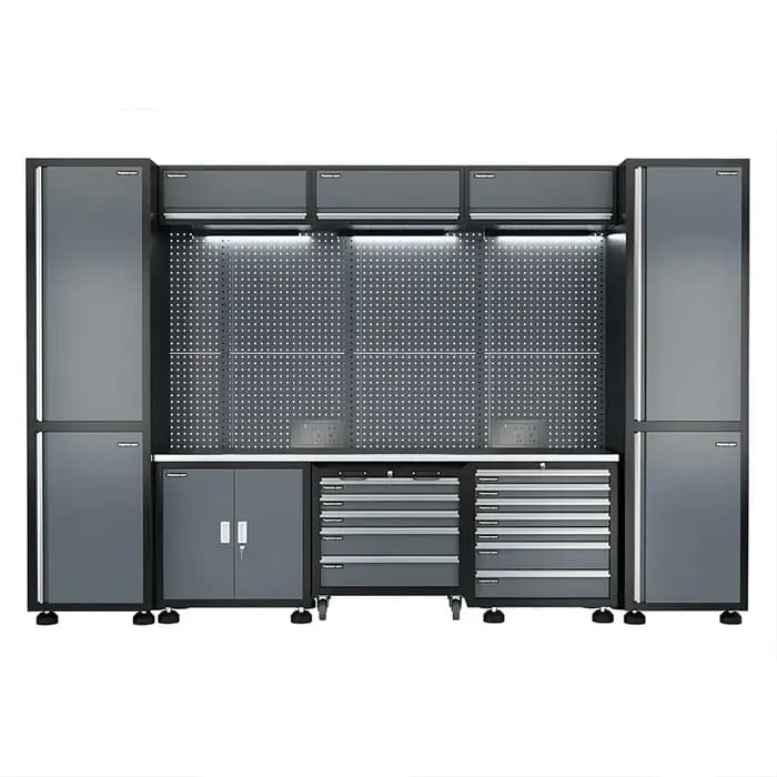 Armoire à outils multifonctionnelle, système de rangement modulaire pour garage de 375 cm/147,64 pou