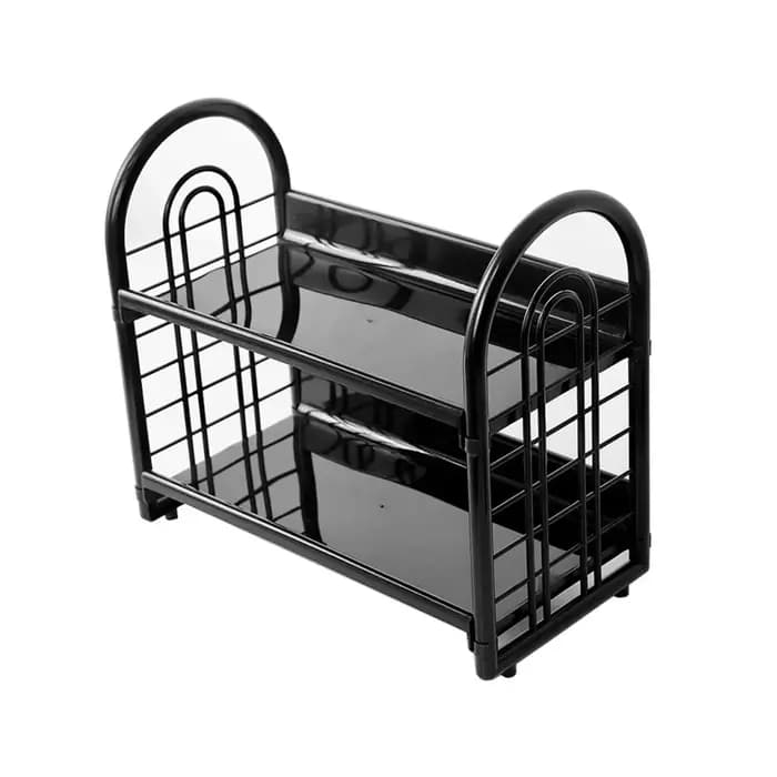 Étagère de rangement double couche en plastique