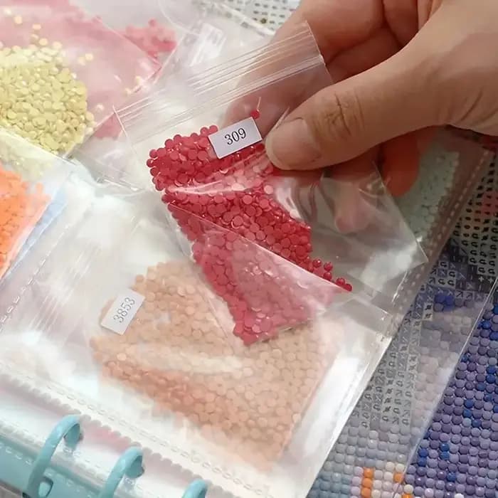 Ensemble de rangement pour peinture diamant avec cadre en métal