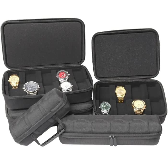 Organisateur de boîte de montre pour hommes ou femmes, étui de voyage de montre, support d'affichage de montre de rangement Portable pour montres-bracelets et montres intelligentes