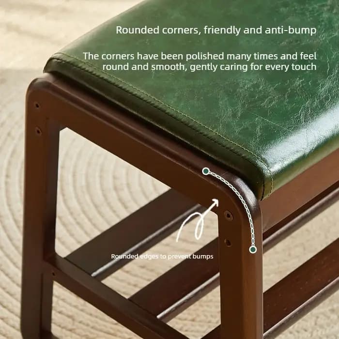 Tabouret à chaussures en bois massif pour la maison
