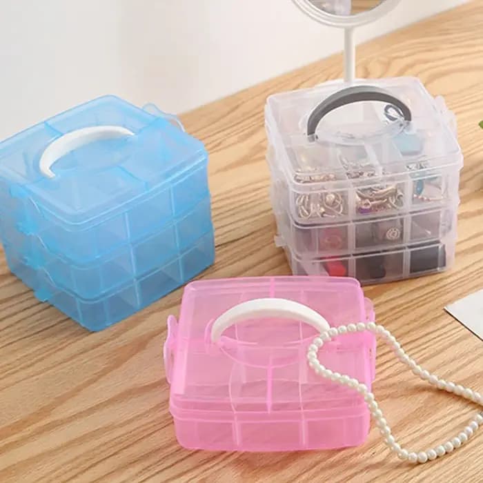 Boîte de rangement portative à trois couches pour la maison