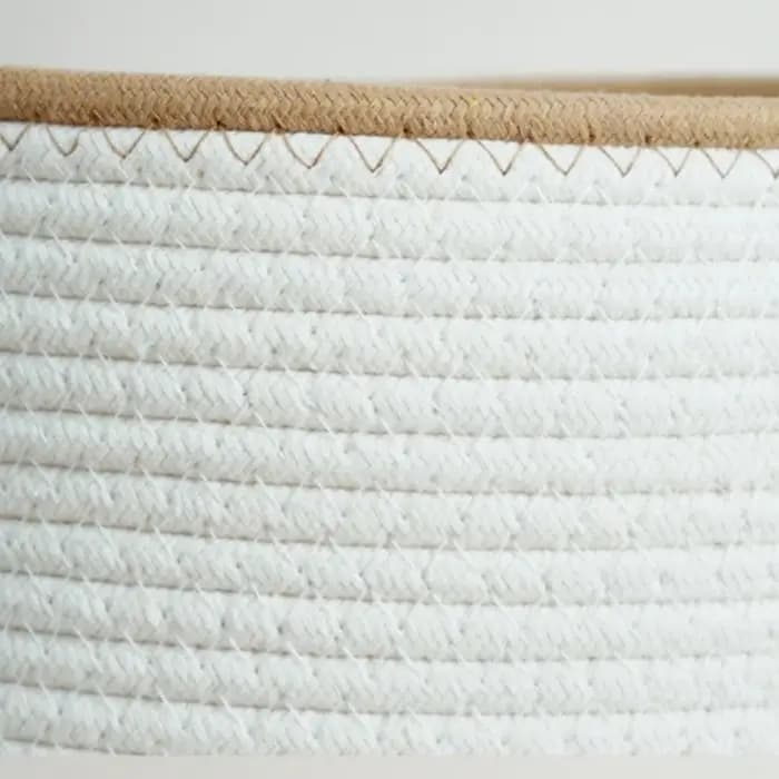 Panier de rangement en corde de coton tressé à la main - Organisateur de chambre d'enfant pour les essentiels de bébé