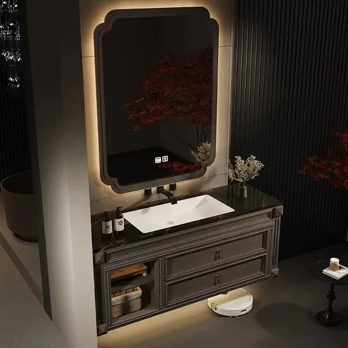Armoire de salle de bain avec miroir organisateur