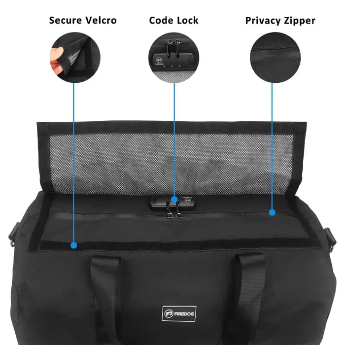 FIREDOG Anti-odeur avec serrure Organisateur de voyage de grande capacité Sac de sport de rangement