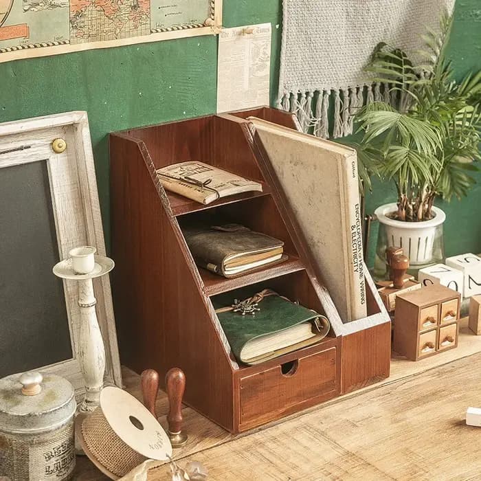 Support de rangement de bureau en bois pour SunOfficiSupplies