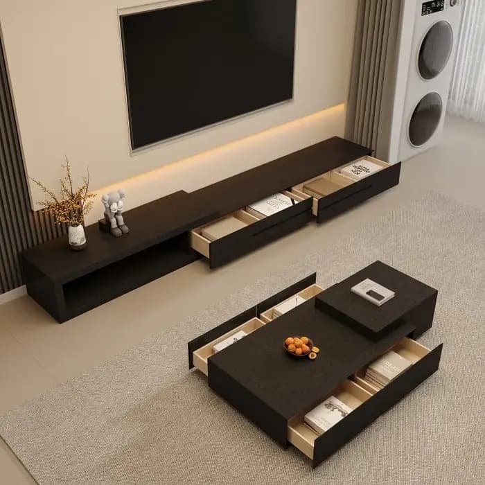 Meuble TV de Salon avec Tiroirs de Rangement