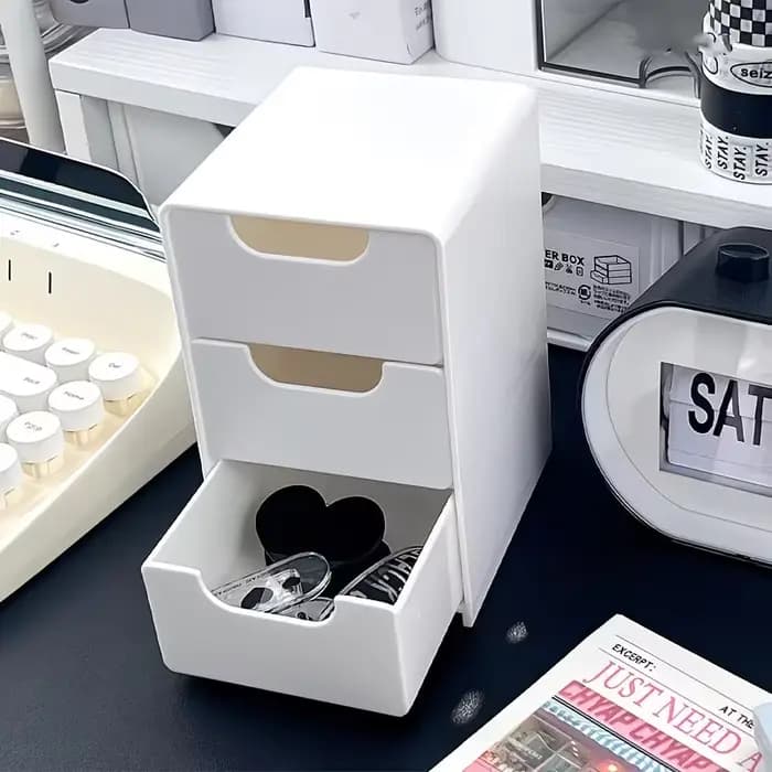 Boîte de rangement à trois niveaux de type tiroir