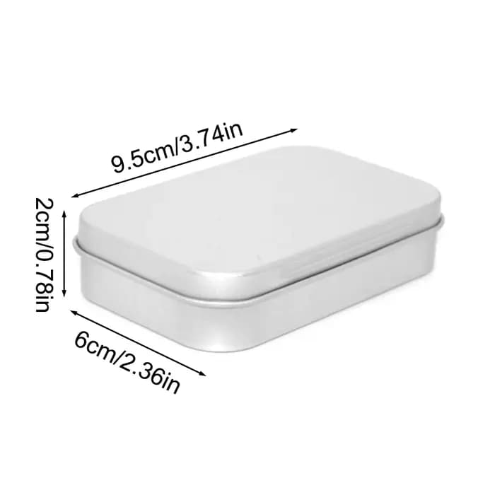 Mini boîte en fer blanc vide rectangulaire en métal