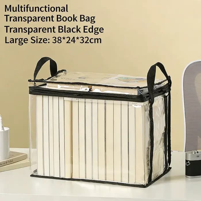 Boîte à livres pliable, organisateur de livres pour dortoirs d'étudiants et salles de classe, boîte de rangement transparente et étanche pour la maison
