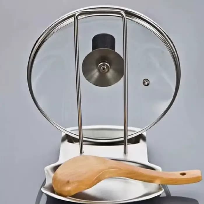 Support de couvercle de casserole en acier inoxydable, étagère de rangement de cuisine pour ustensil