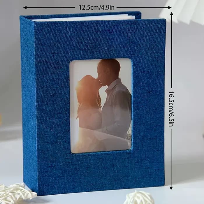 Innovant album de stockage de 100 photos ; Taille photo 4x6 ; Couverture en lin
