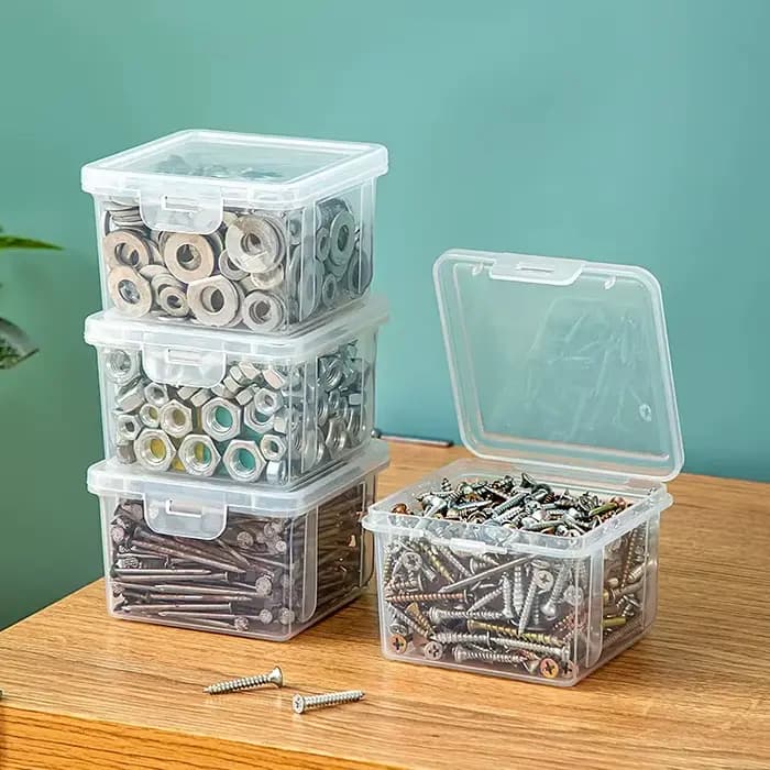 Boîte de rangement en plastique transparente de grande capacité