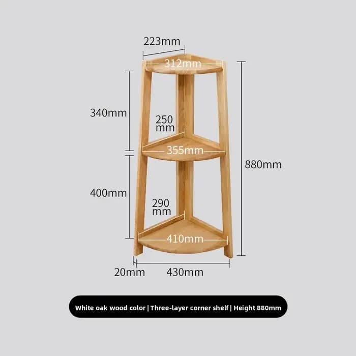 Support de rangement à plusieurs niveaux en forme d'éventail en bois massif