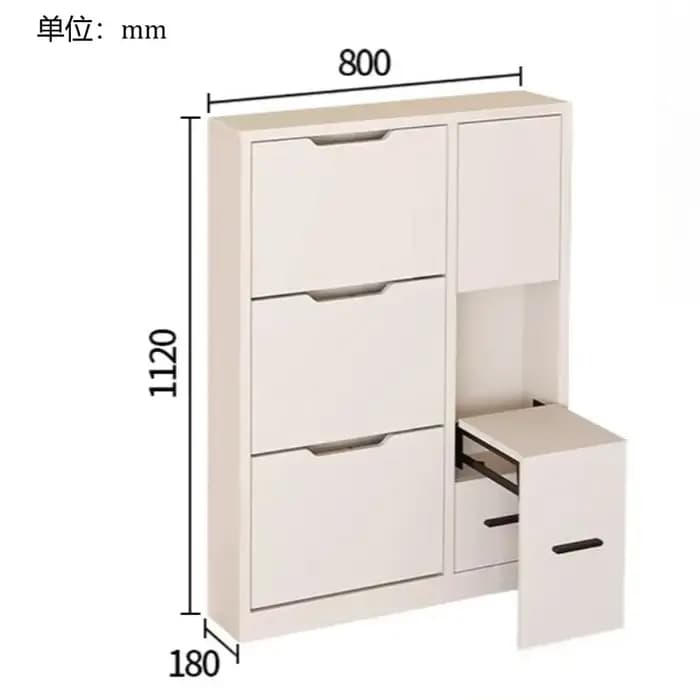 Meuble à chaussures blanc 80 cm, meuble de rangement moderne en bois avec assise, idéal pour espaces étroits, rangement vertical pour l'entrée de la maison