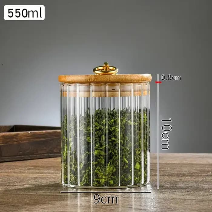Bocal Alimentaire en Verre avec Couvercle en Bambou Scellé, Garde-Manger de Cuisine, Bouteille de St
