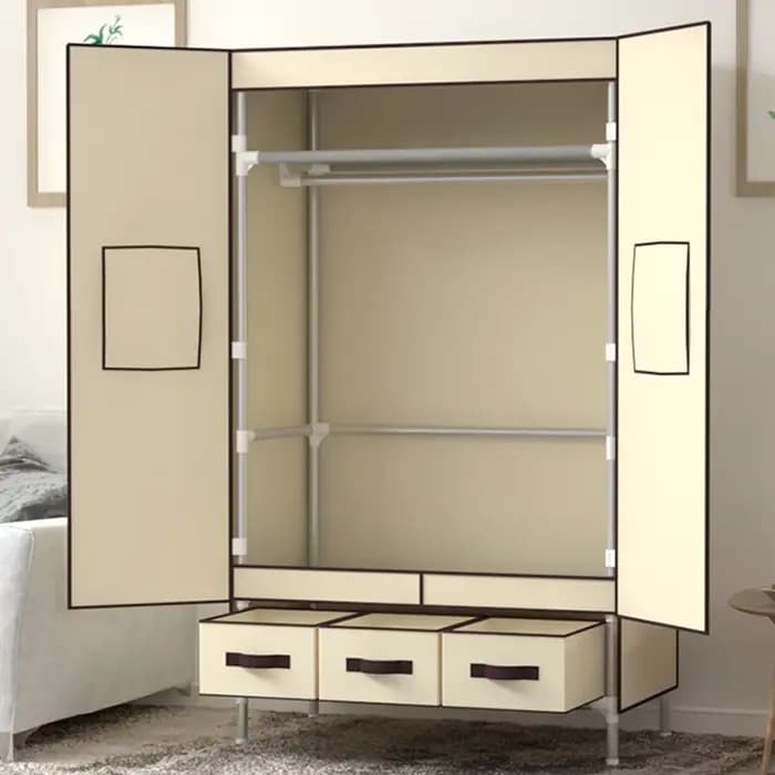 Armoire de rangement multifonction en tissu pour chambre à coucher