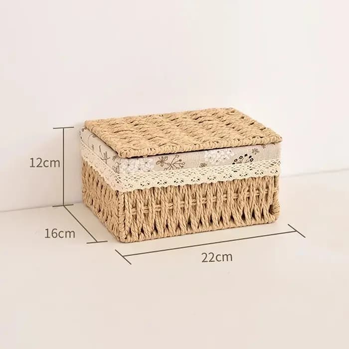 Boîte de rangement en rotin tressé pour jouets
