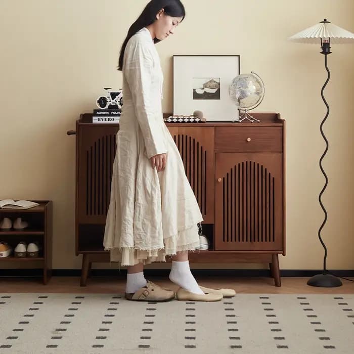 Vintage noir étagère à chaussures bois luxe étroit Vertical