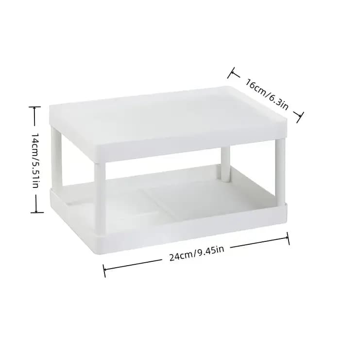 Étagères multifonctionnelles, étagère de rangement à double niveau, support de rangement de bureau, étagères de bureau en plastique, organisateur de cosmétiques et d'articles divers.