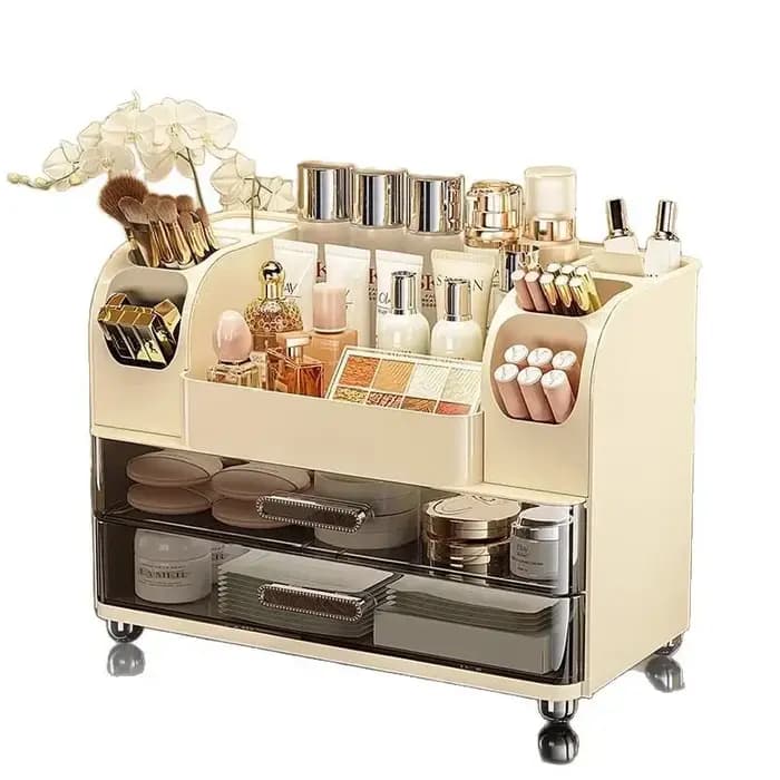Boîte de rangement de cosmétiques de bureau, boîte à maquillage, table de maquillage haut de gamme, boîte de tri pour produits de soin de la peau, étagère de rangement pour table de maquillage