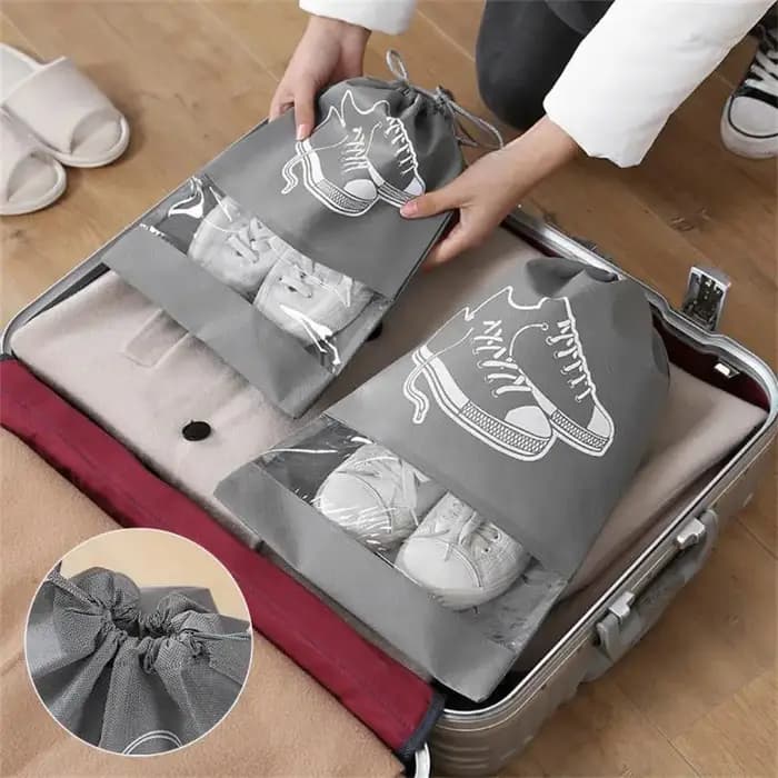 5/10pcs Chaussures Sac De Rangement Placard Organisateur Non Tissé Voyage Portable Sac Étanche Poche Vêtements Classé Tirer Sac Suspendu