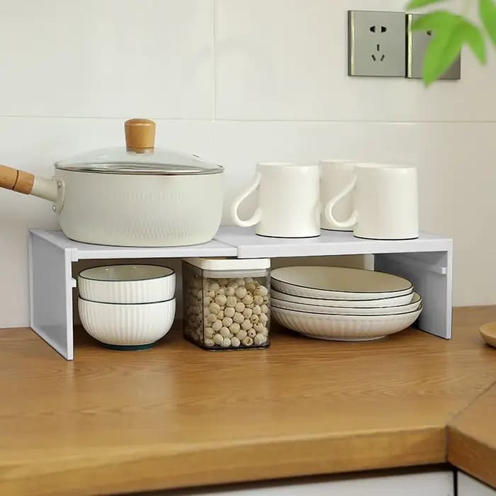 Étagère de rangement extensible et empilable pour armoire