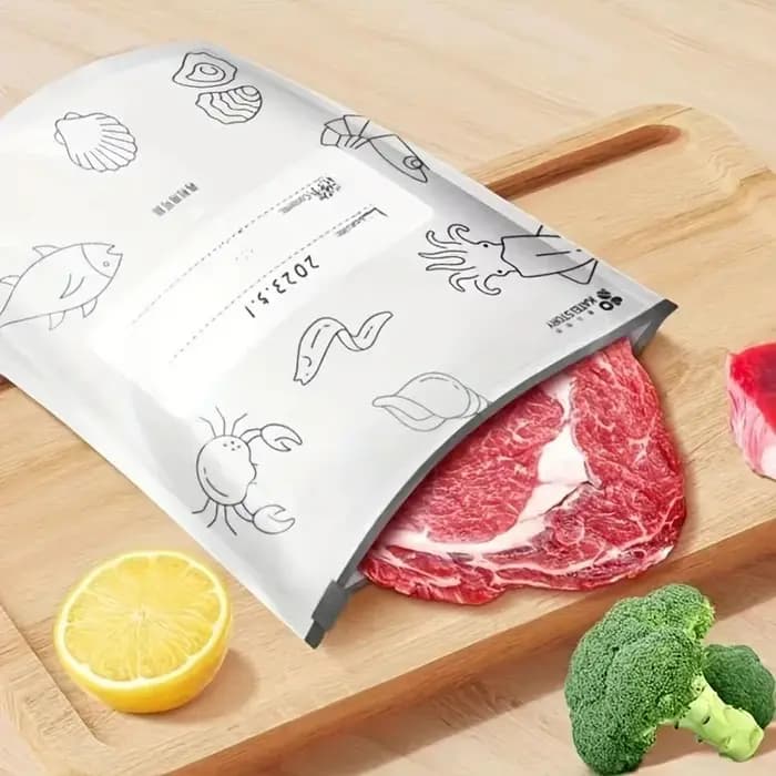 Sacs de rangement en papier d'aluminium, 60 pièces, organisateurs scellés pour congélateur, emballage alimentaire, garde-manger réutilisable, sac anti-odeur, essentiel de cuisine