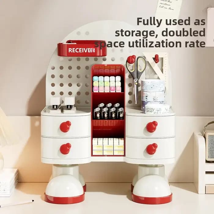 Organisateur de bureau créatif: boîte de rangement multifonctionnelle avec séparateurs de tiroirs
