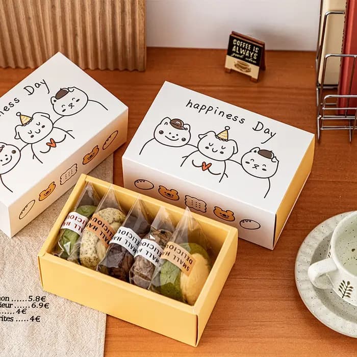 Dessin animé flocon de neige croustillant scones boîte d'emballage tiroir bonbons Biscuit Cookie cadeau