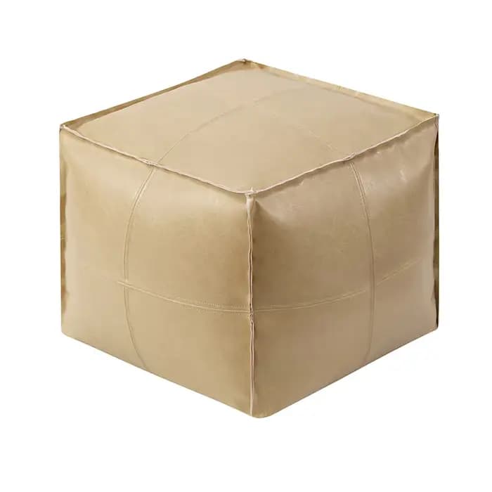 Repose-pieds meubles maison tabouret de rangement étanche sans remplissage en cuir PU Ottoman grande