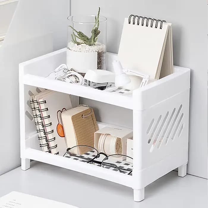 Support de rangement de bureau Double couche en PP