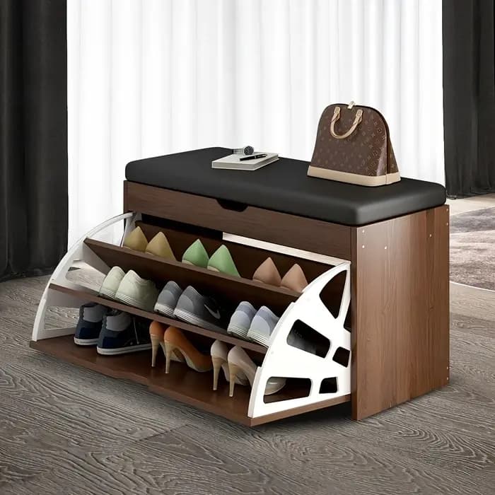 Armoire à chaussures avec banc de rangement à 3 niveaux