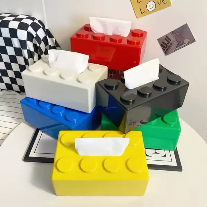 Boîte à mouchoirs en forme de bloc de construction
