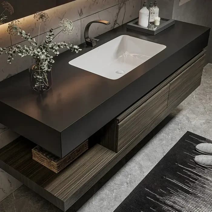 80 cm salle de bain vanité armoire avec évier et miroir