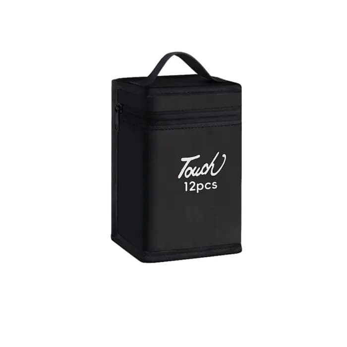 Sac de rangement pour stylos marqueurs de couleur noire, 12 à 168 points, fermeture à glissière, mar