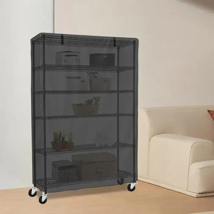 Juste anti-poussière pour étagère noire, sac de rangement, protecteur de meubles de jardin extérieur