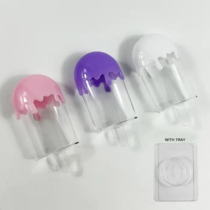 Boîte à crème glacée transparente avec étiquette privée