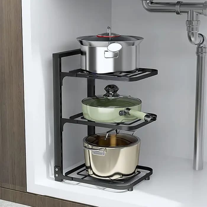 Support de rangement pour casseroles et poêles sous l'évier