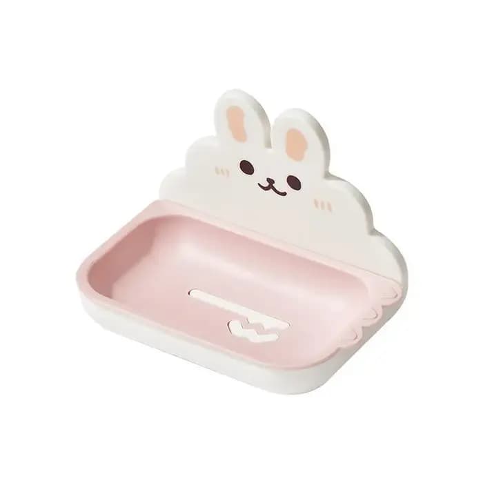 MaveraR mignon lapins savon support de la boîte mural sans poinçon Double couche vidange rapide savons mallette de