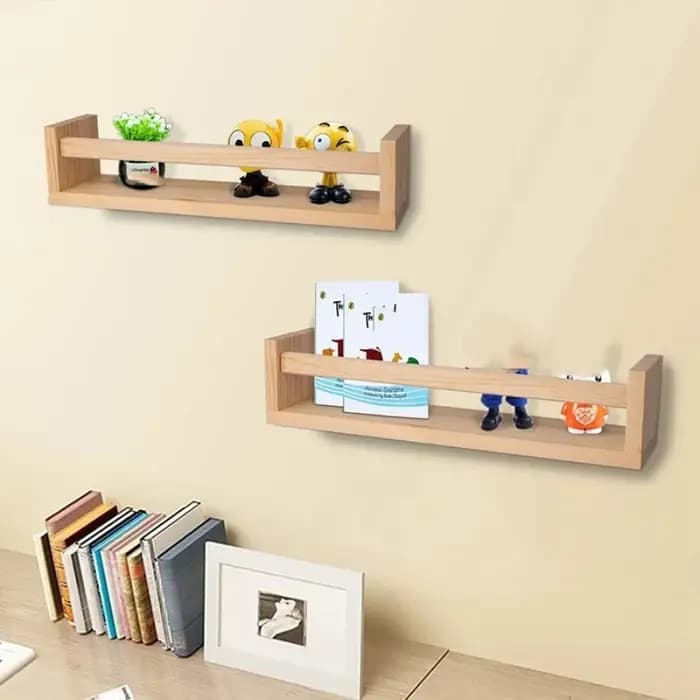 Étagères murales flottantes en bois naturel – Rangement mural de style rustique classique pour salle de bain