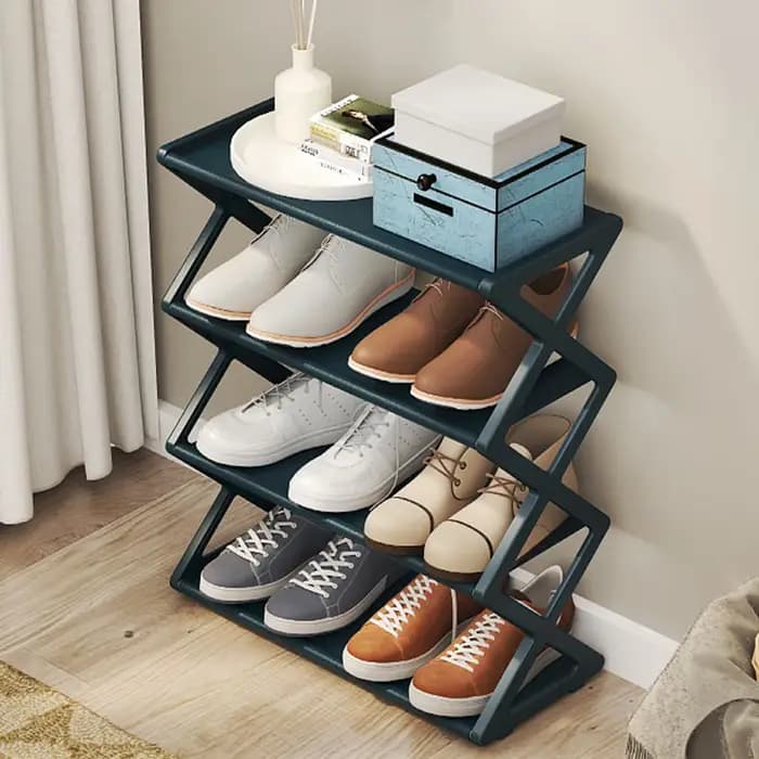 Stockage de dortoir, Organization d'entrée, échelle, étagère à chaussures, organisateur de chaussures en forme de X, rangement de chaussures organisé