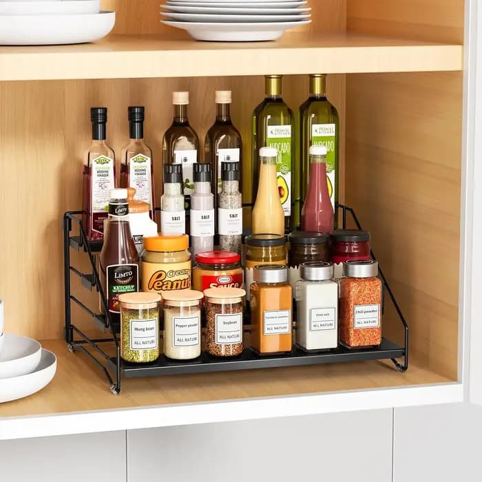 Étagère à épices réglable à 4 niveaux pour armoire