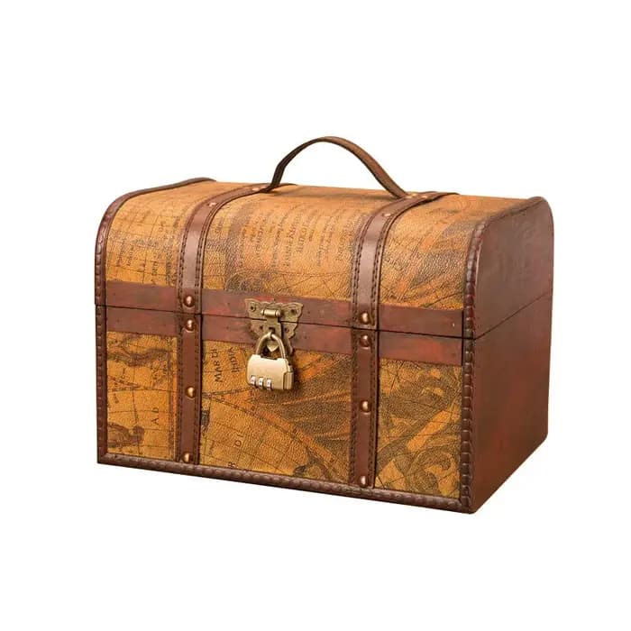 Boîte de rangement en bois rétro créative