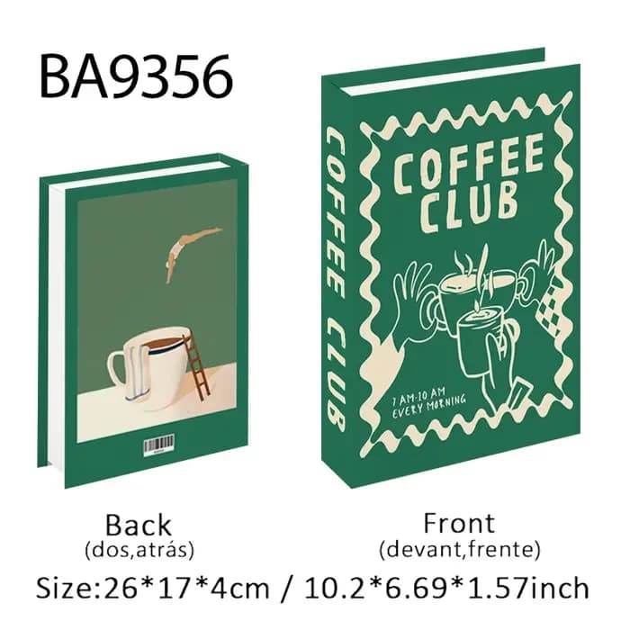 Boîte de rangement de faux livres de luxe ouverte